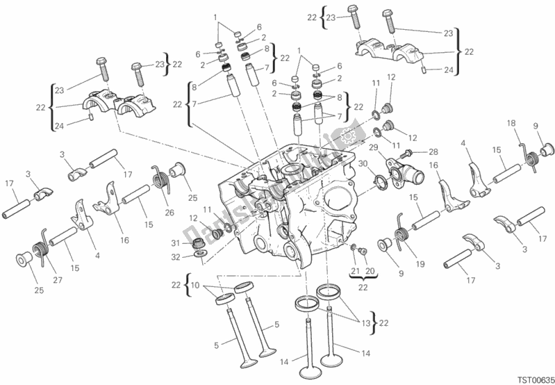 All parts for the Vertical Head of the Ducati Hypermotard 950 Thailand 2019